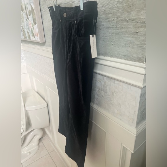 NWT new 30 Anthropologie pilcro solid velvet moto cropped pants black short - Picture 11 of 14